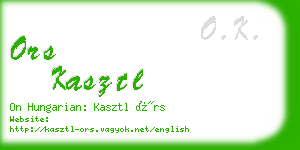 ors kasztl business card